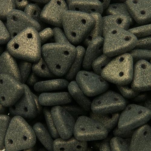czech glass triangle beads - oxidized bronze 6mm | 8gr