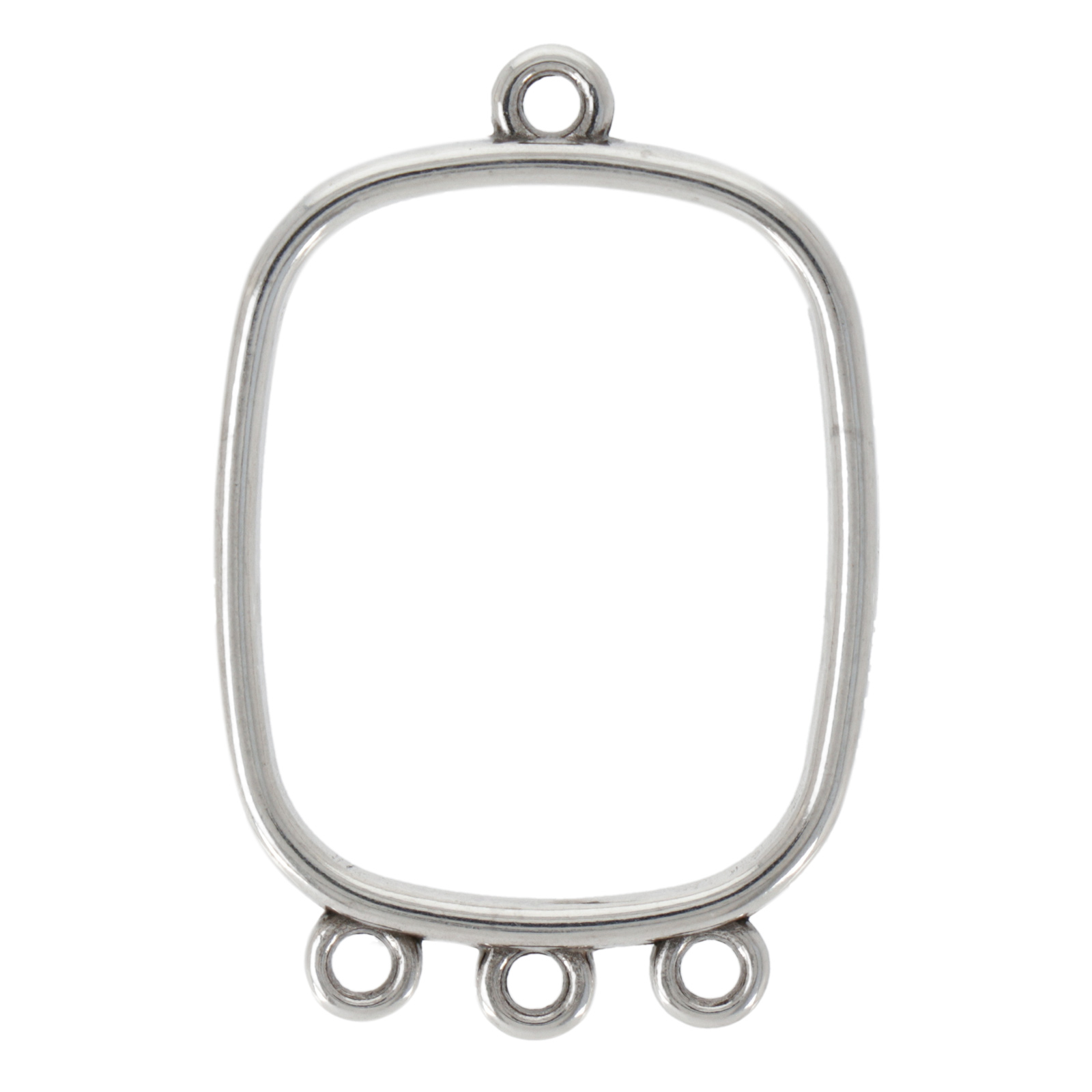 antique silver plated rectagular link 30x22mm | 1pc