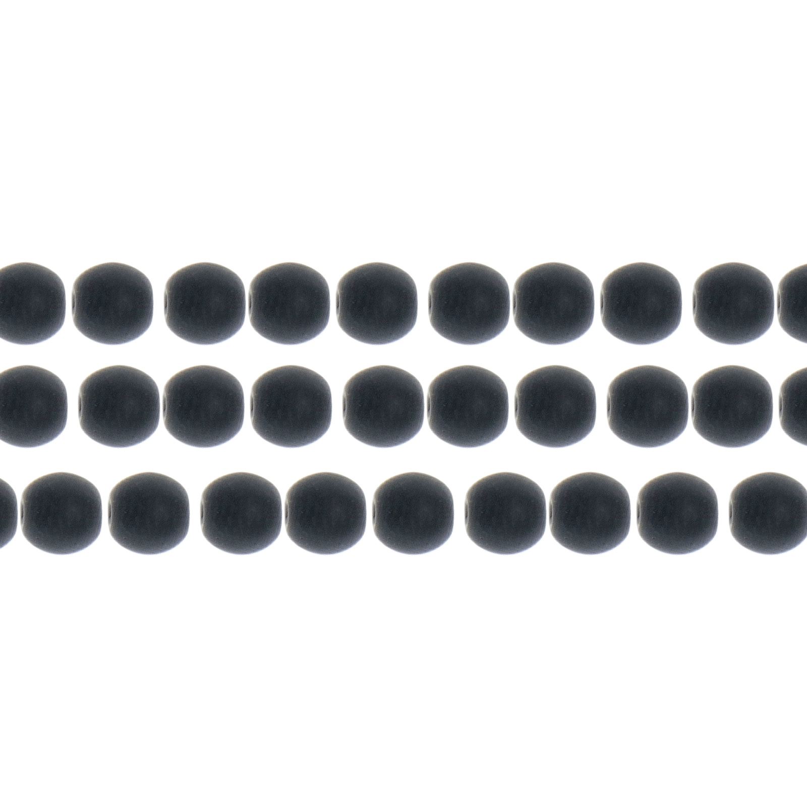 czech glass druk beads - jet matte round 4mm | 100pc