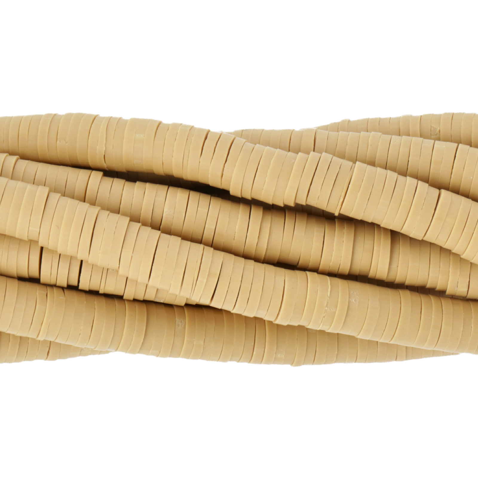 polymer clay heishi beads sand 6x1mm | 16-inch strand