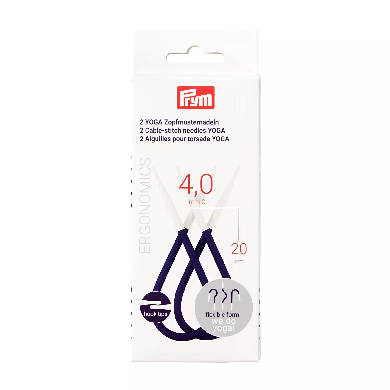 2 cable-stitch needles yoga 4,0/20cm | 1pc
