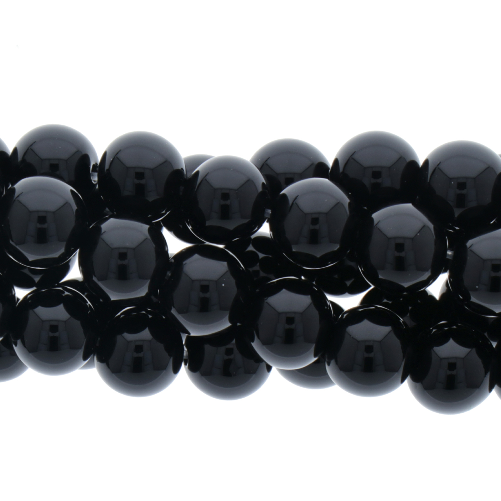 black onyx smooth round 8mm | 12pc