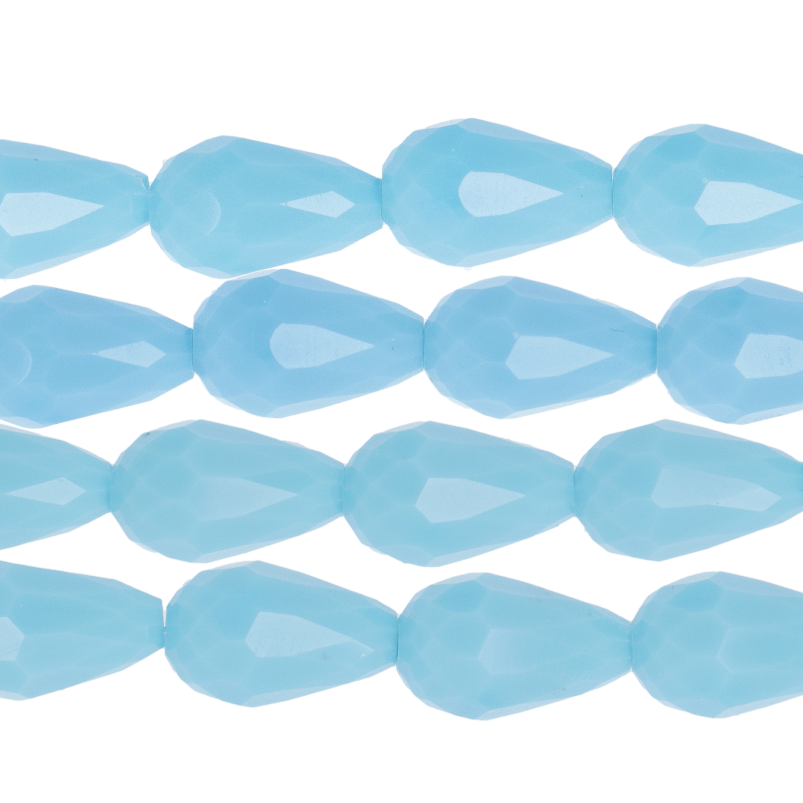 opaque blue turquoise chinese crystal faceted briolette 15x10mm | 25pc