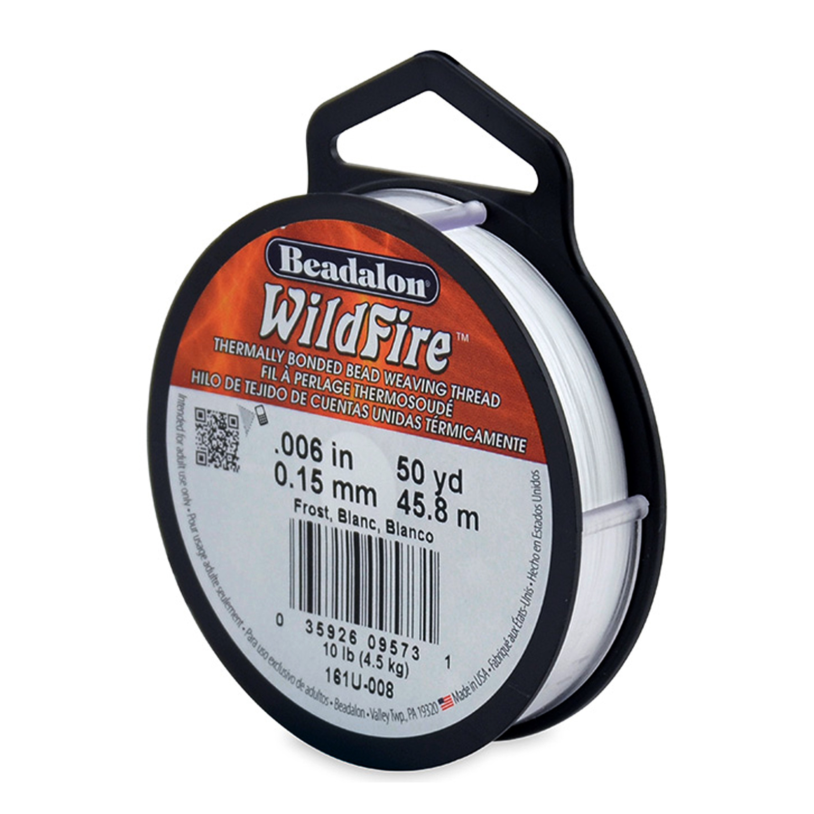 white wildfire beading thread - size 0,15mm - 45,8mt spool | 1pc