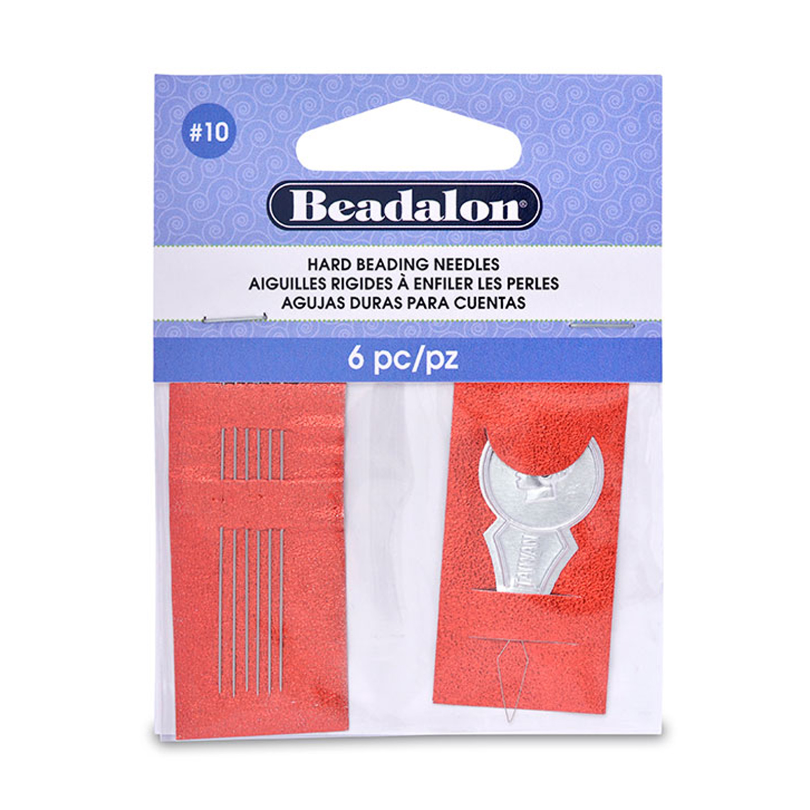 hard beading needles #10 - 6pc + 1 threader | 1pc