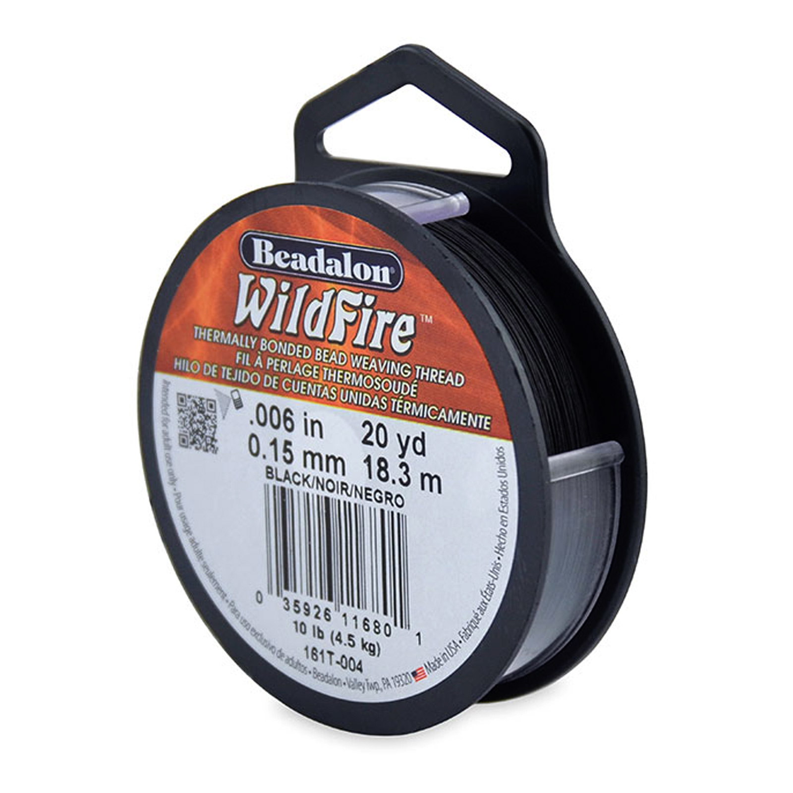 black wildfire beading thread - size 0,15mm - 18,3mt spool | 1pc