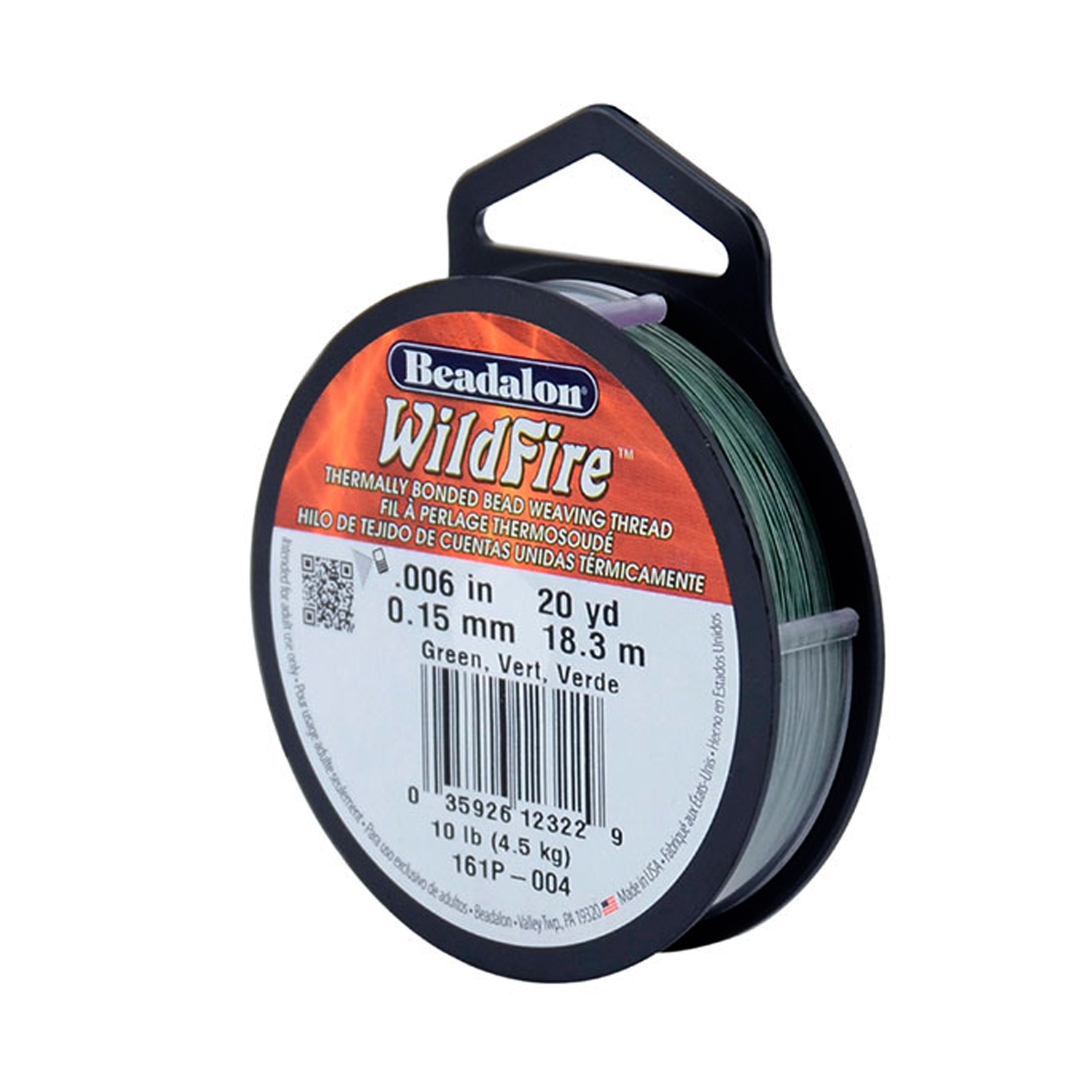 green wildfire beading thread - size 0,15mm - 18,3mt spool | 1pc