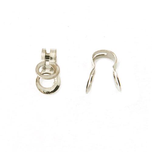 rhodium silver plated ball chain connector 8x4mm (width 1,5mm) | 20pc