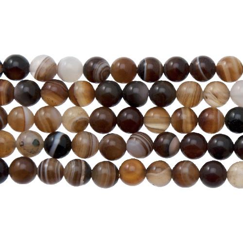 dyed lace agate brown smooth round 6mm | 15/16-inch strand