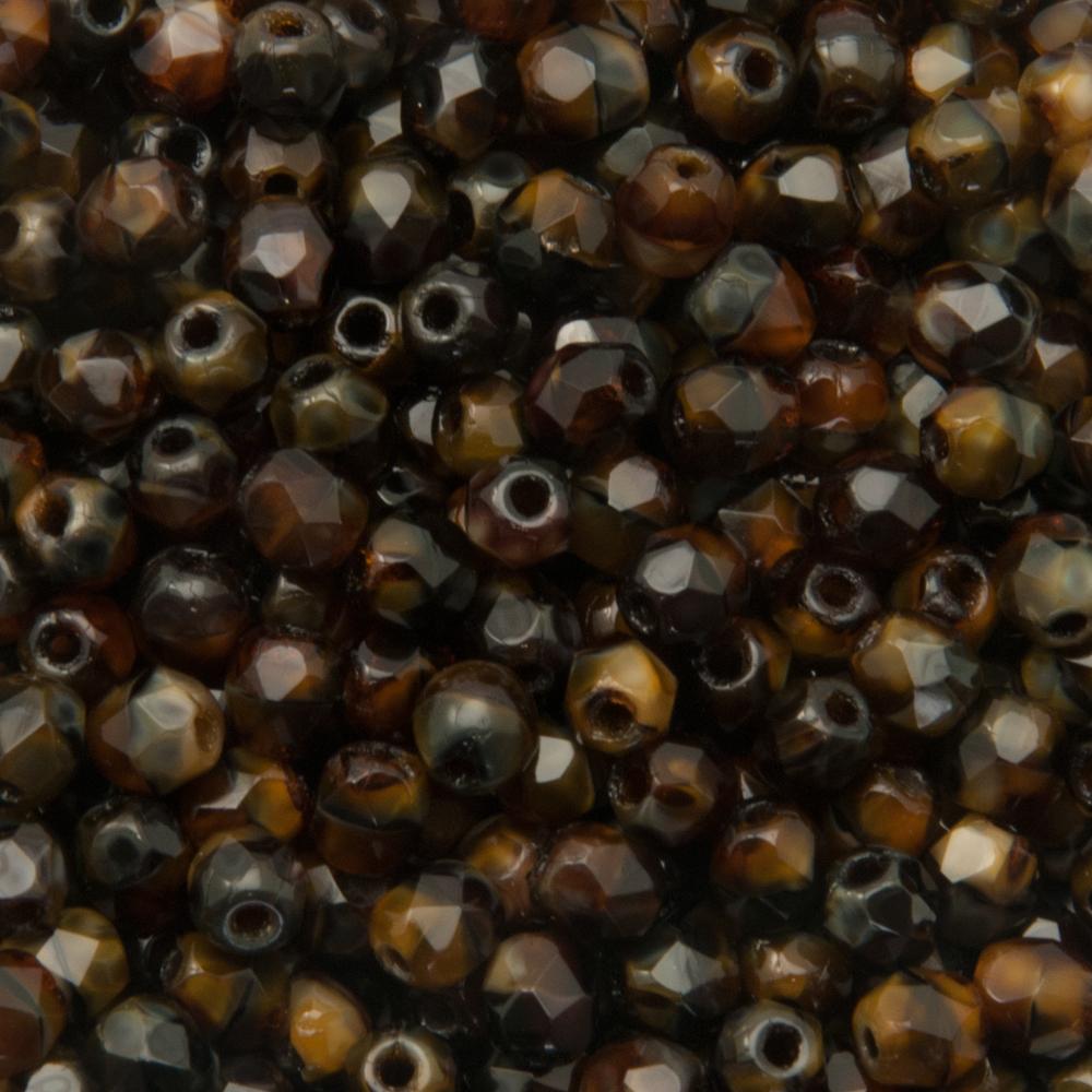 czech fire-polished round beads - chroust 4mm | 50pc