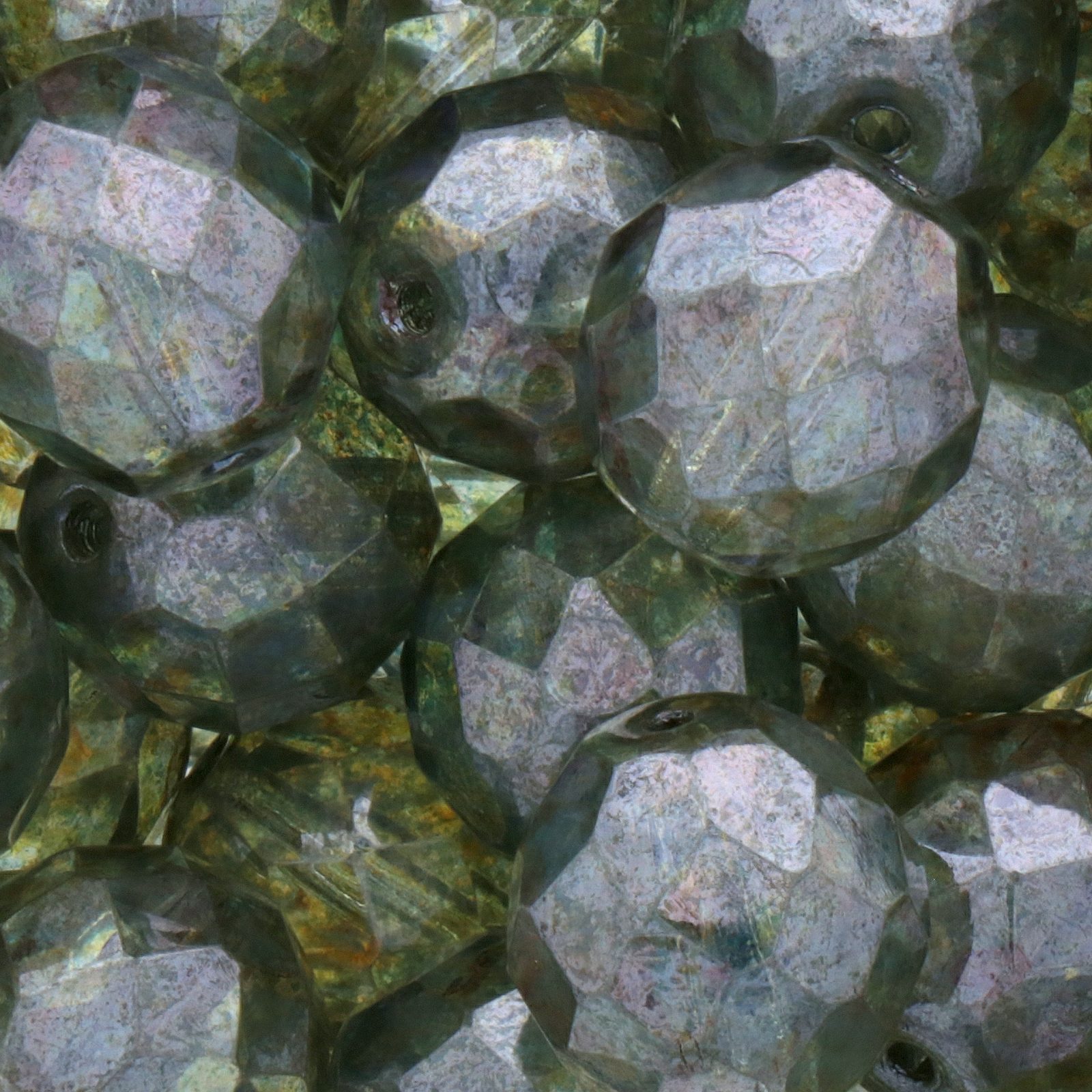 böhmische glasschliffperlen luster green 12mm | 5st