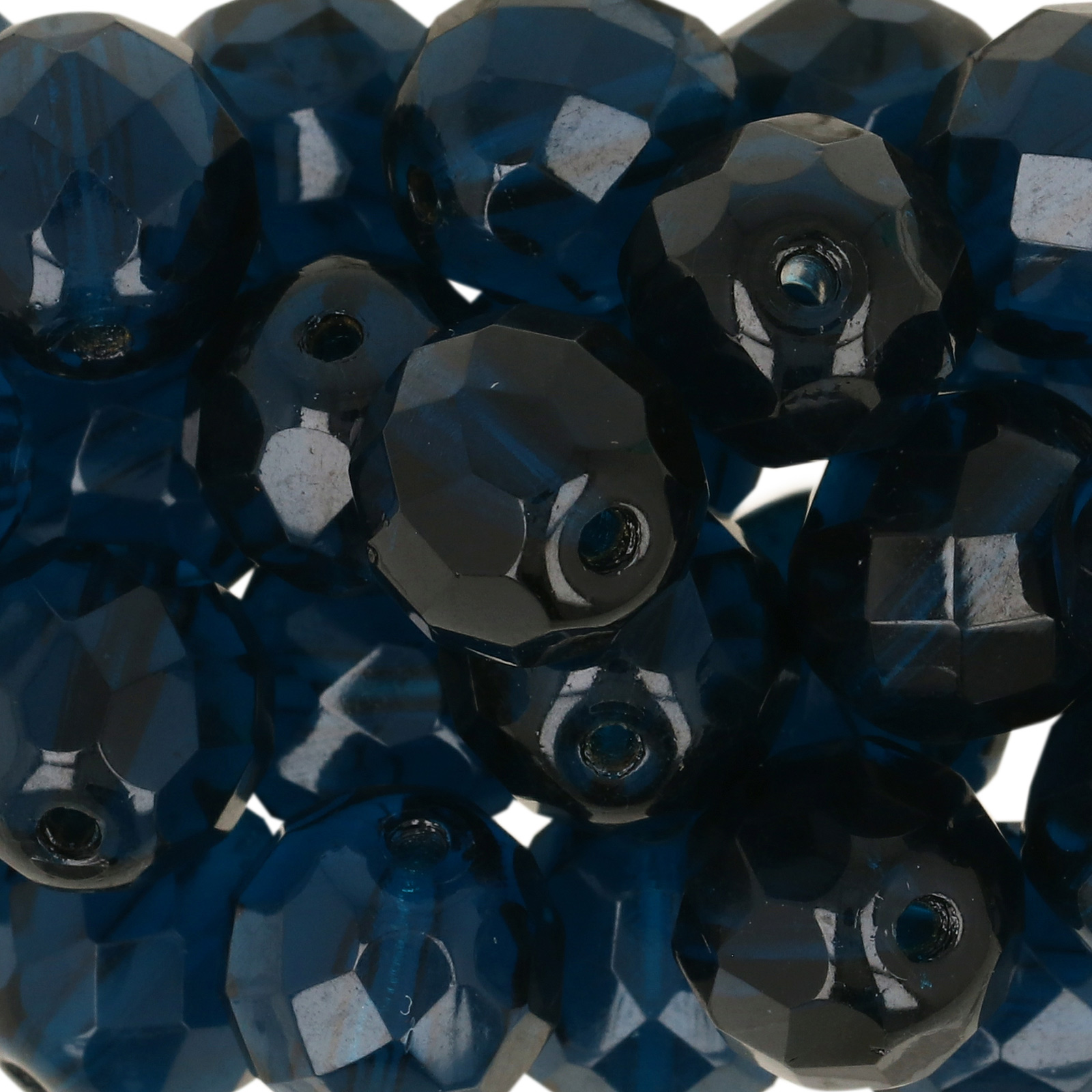 czech fire-polished round beads capri blue 10mm | 10pc