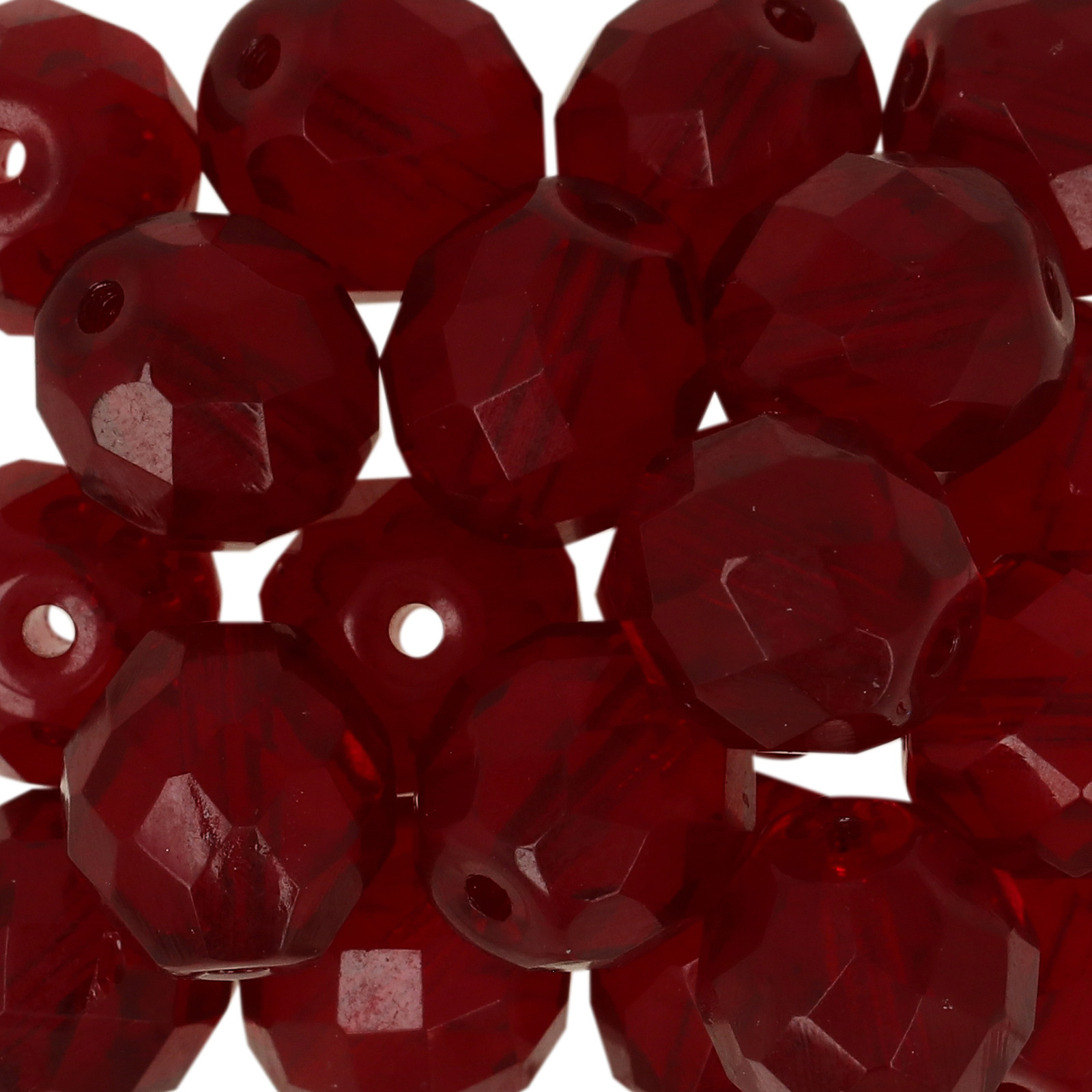 böhmische glasschliffperlen garnet 10mm | 10st