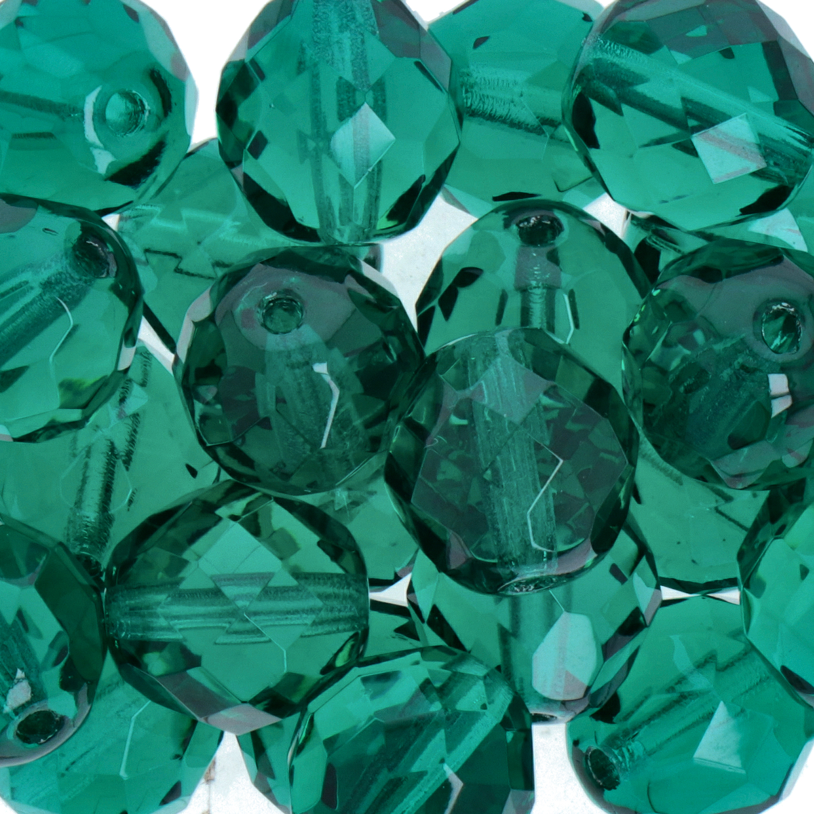 czech fire-polished round beads teal 10mm | 10pc