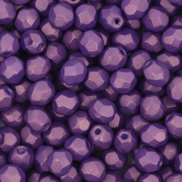 czech fire-polished round beads gold shine purple 4mm | 50pc