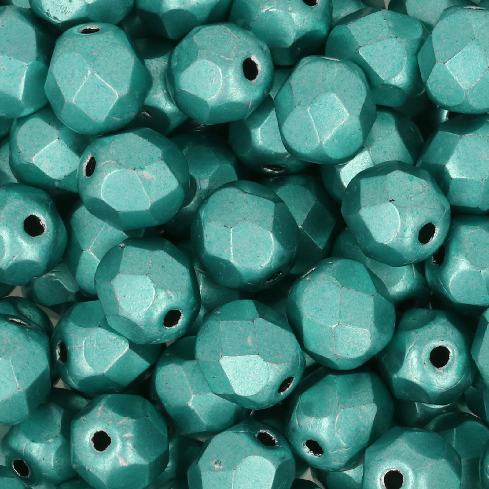 czech fire-polished round beads satured metallic island paradise 6mm | 25pc