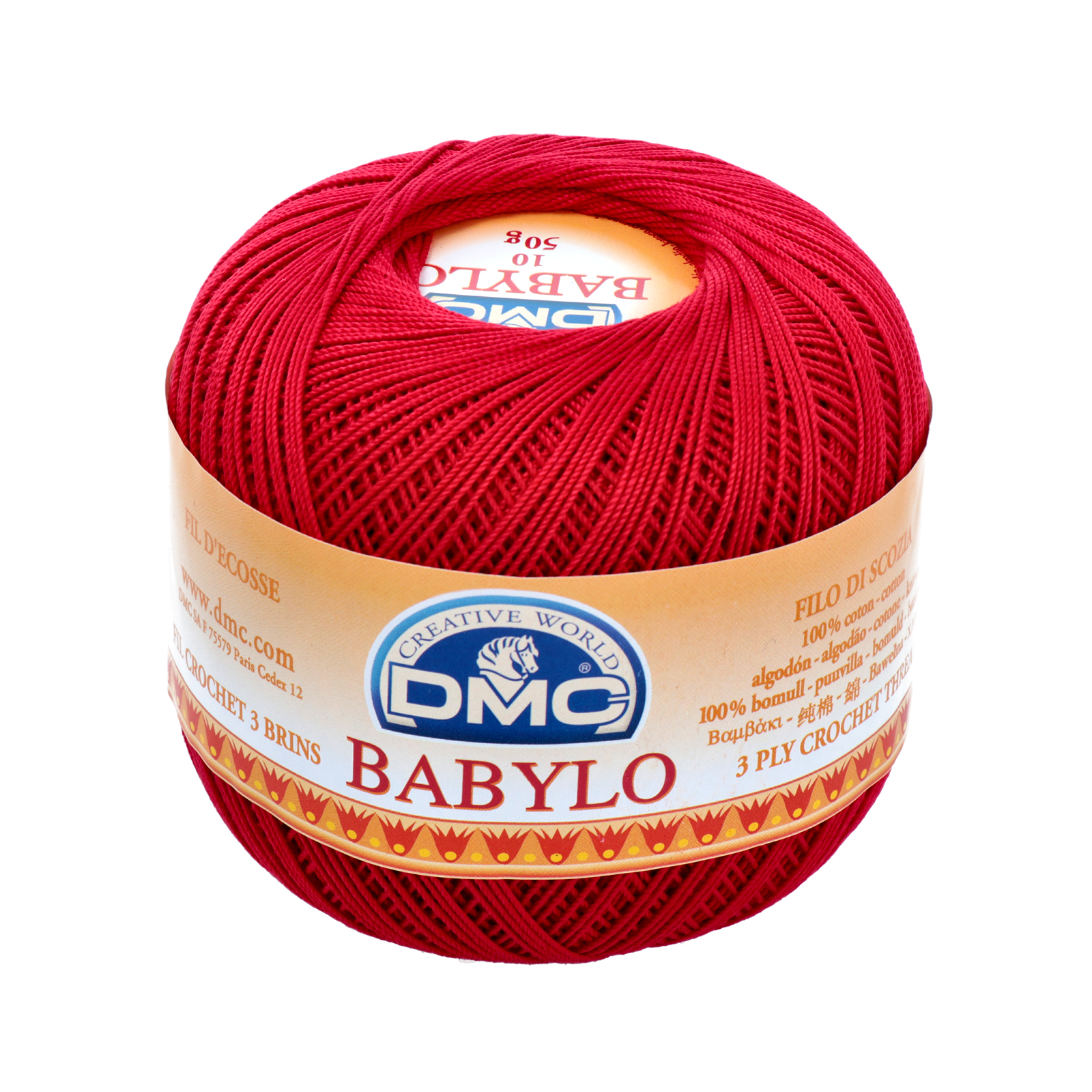babylo 10 dmc häkelgarn - red (321) - 50gr (267mt) | 1st
