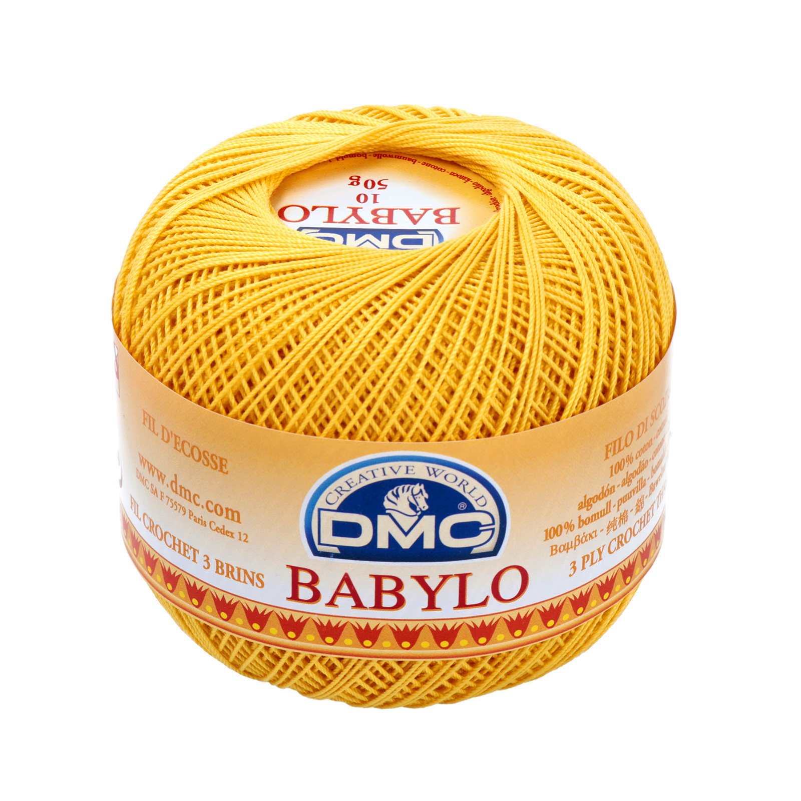 babylo 10 dmc crochet thread - yellow (725) - 50gr (267mt) | 1pc