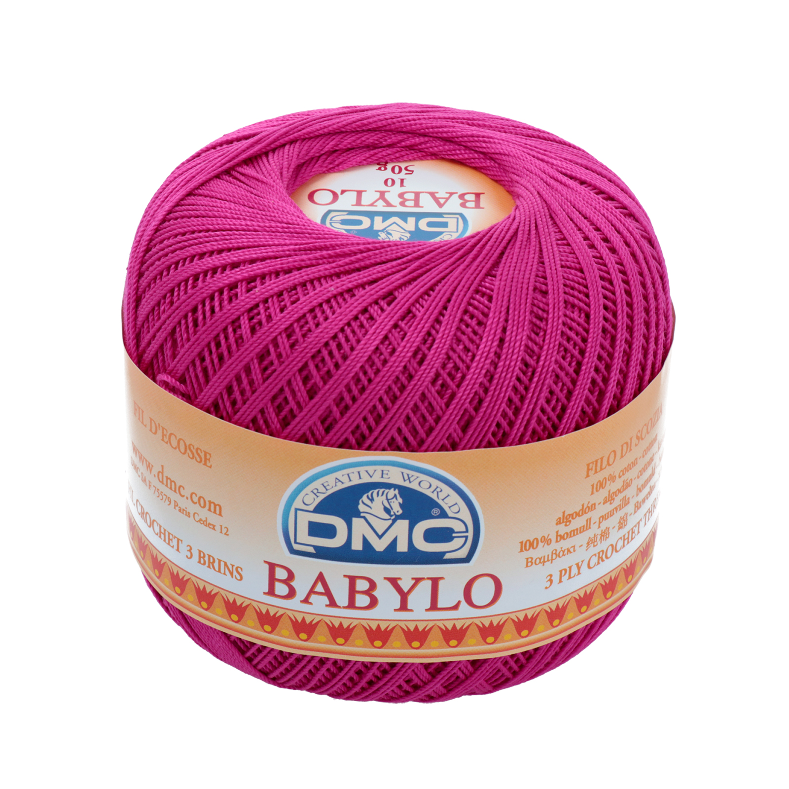 babylo 10 dmc crochet thread - fuchsia (600) - 50gr (267mt) | 1pc