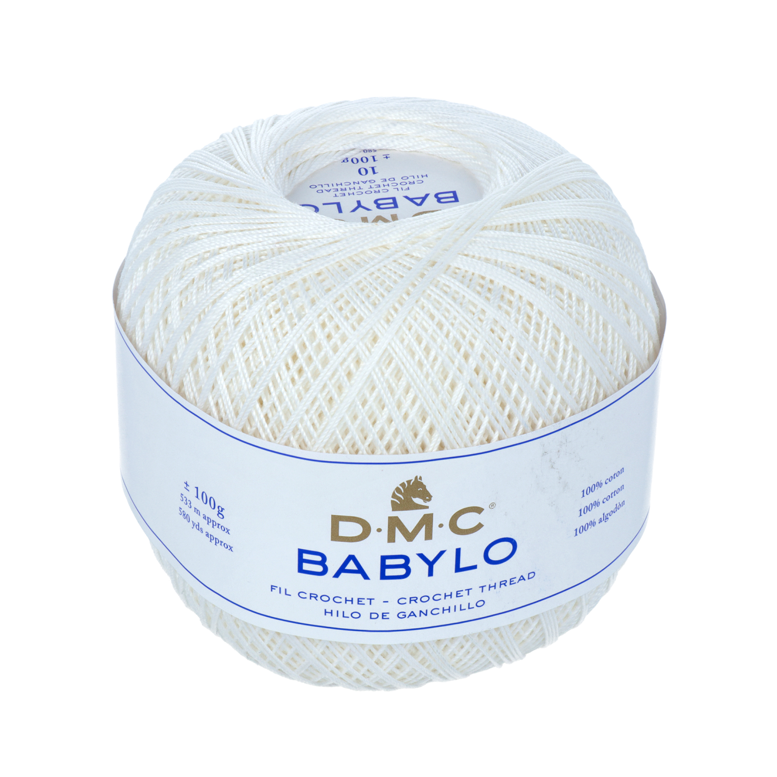 babylo 10 dmc crochet thread - white (b5200) - 100gr (533mt) | 1pc