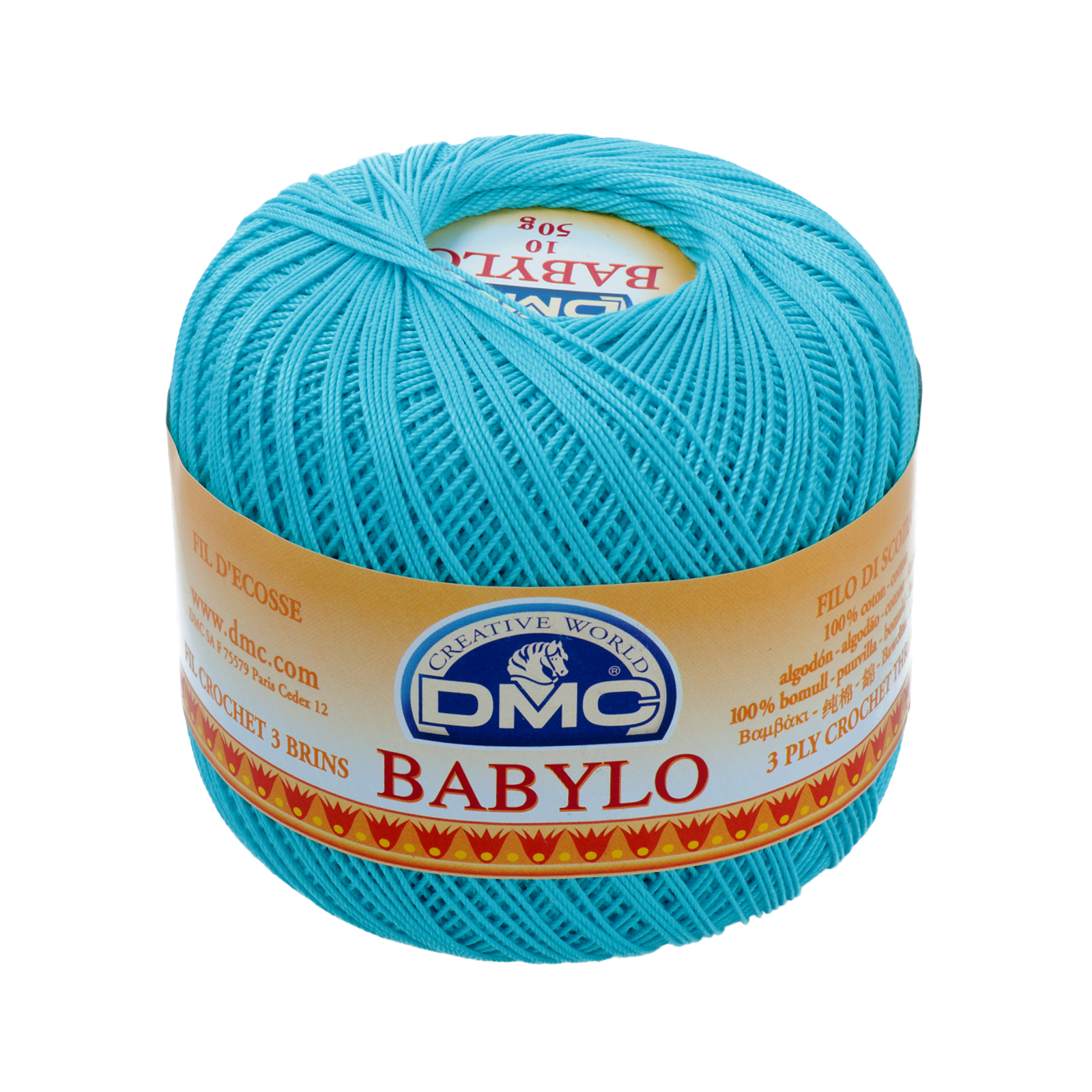 babylo 10 dmc crochet thread - blue turquoise (3846) - 50gr (267mt) | 1pc