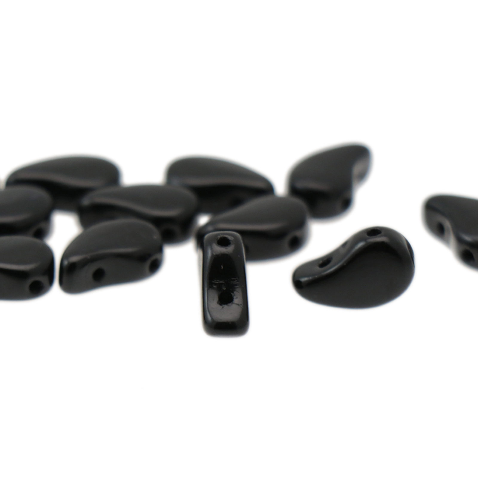 paisley duo beads jet 8x5mm | 10gr