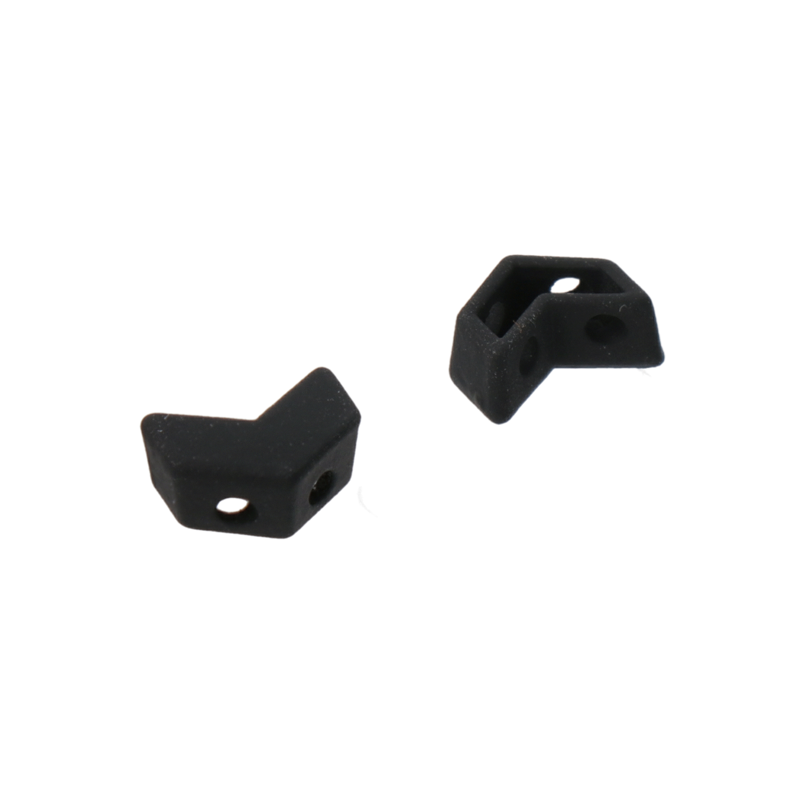 two hole joint bead rubber effect black arrow 8x6mm | 2pc