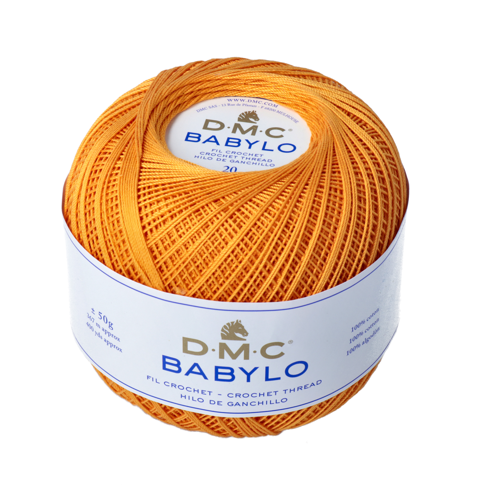 babylo 20 dmc crochet thread - orange (741) - 50gr (367mt) | 1pc
