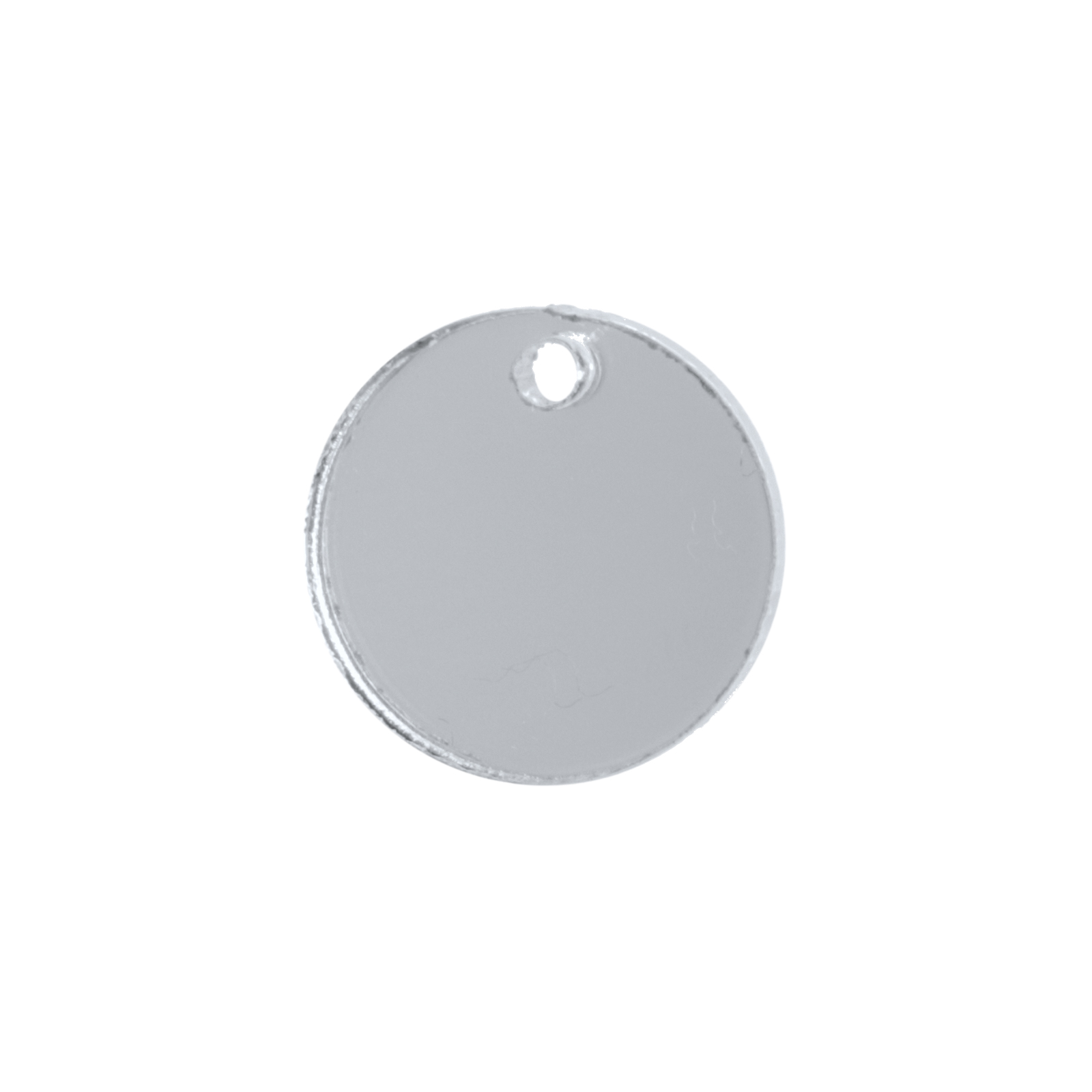 plexiglass charm silver mirror coin 14mm | 4pc