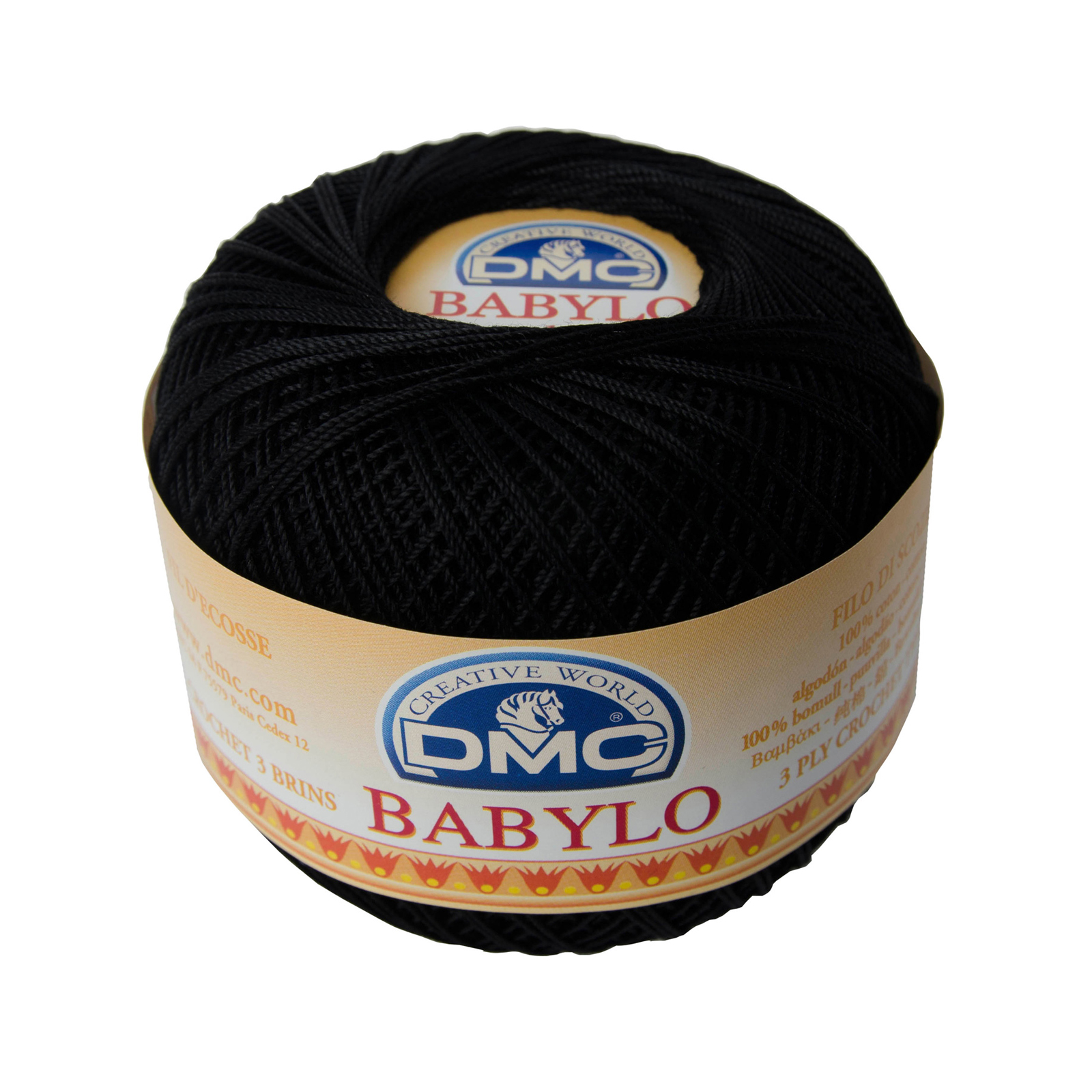babylo 20 dmc crochet thread - black (310) - 50gr (367mt) | 1pc
