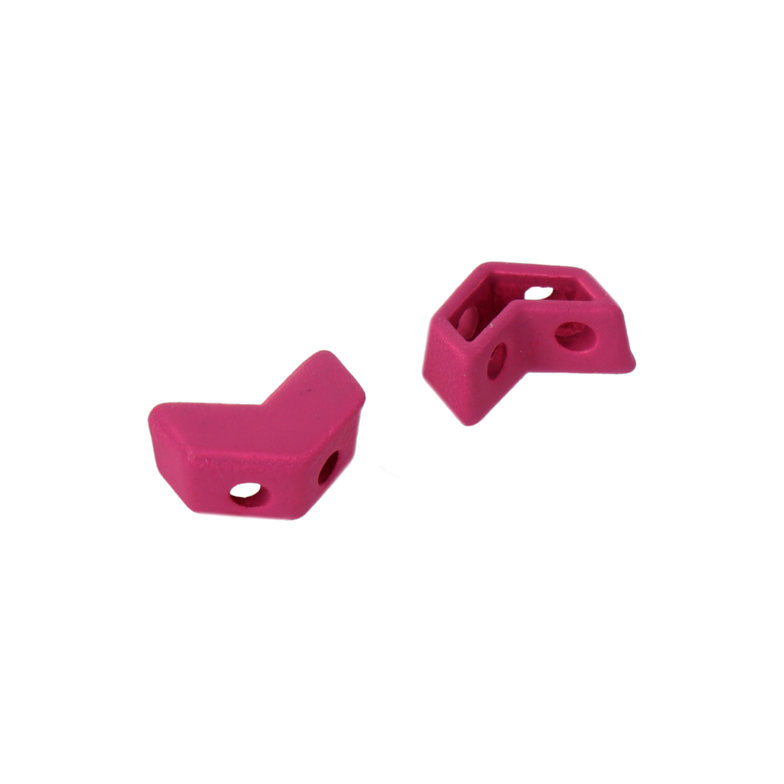 two hole joint bead rubber effect fuchsia arrow 8x6mm | 2pc