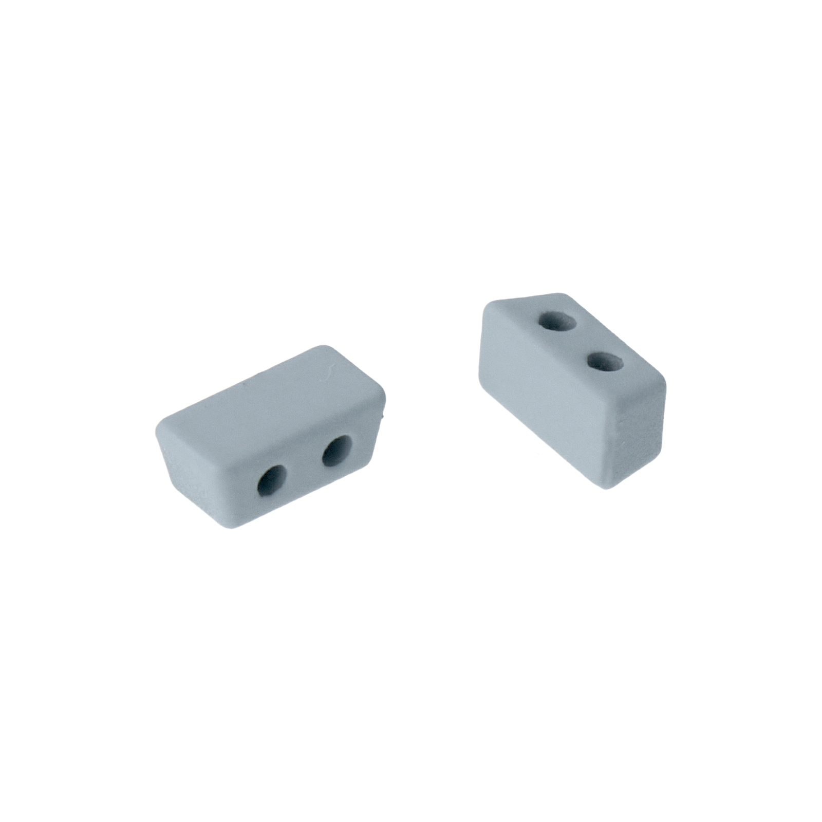perlen 2 löcher joint gummi effekt graü rechteck 8x4mm | 2st