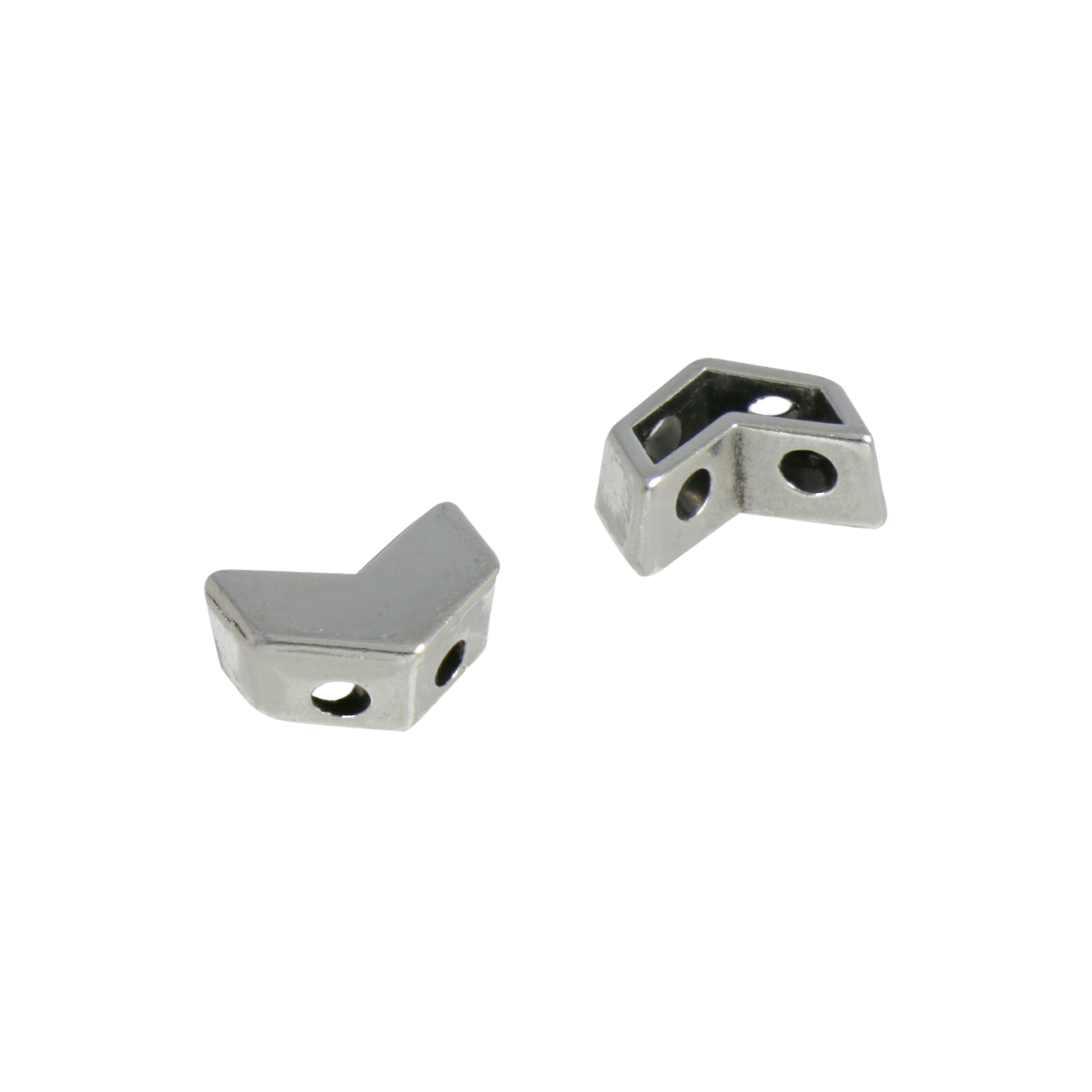 two hole joint bead antique silver plated arrow 8x6mm | 4pc