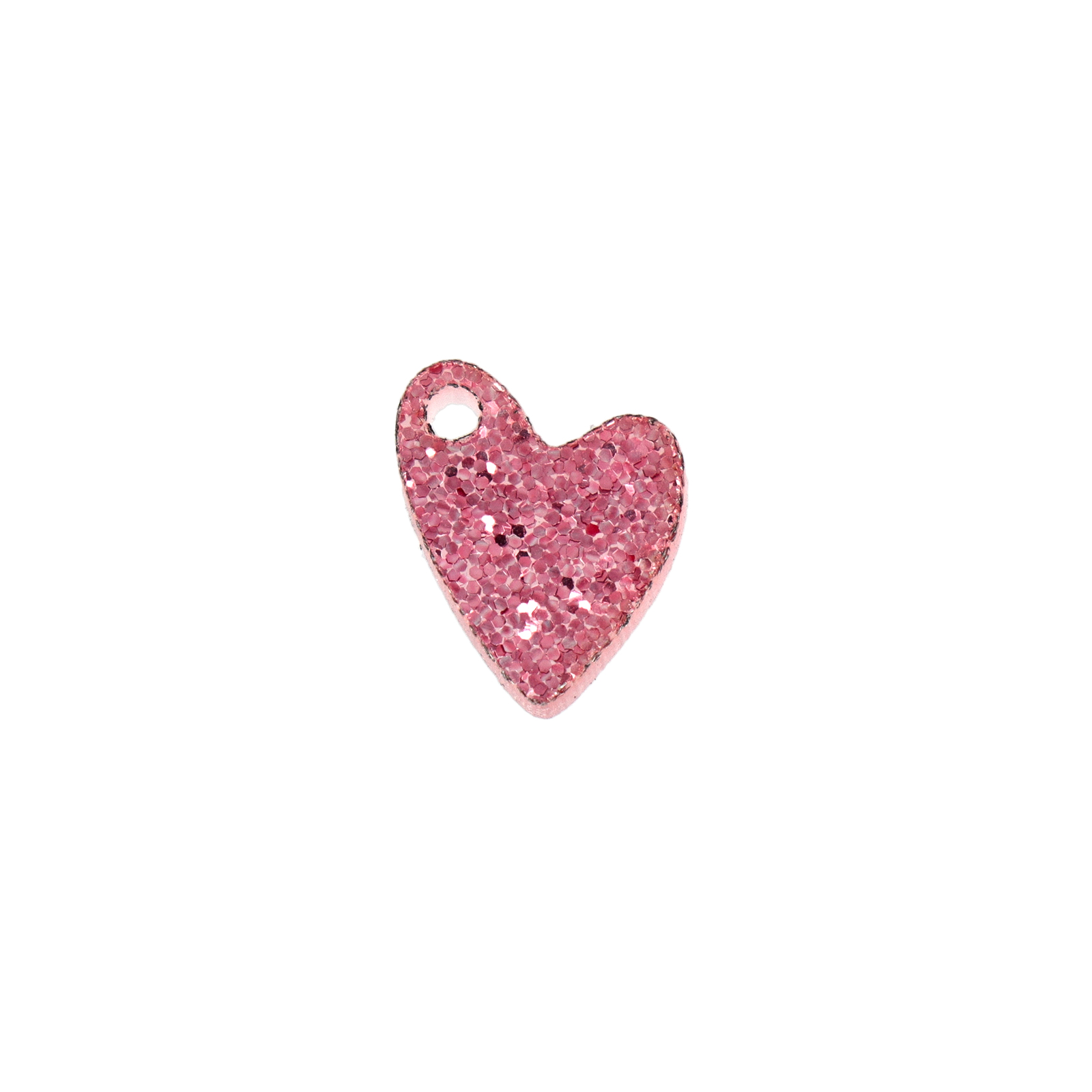 plexiglass charm glitter pink heart 12x10mm | 4pc
