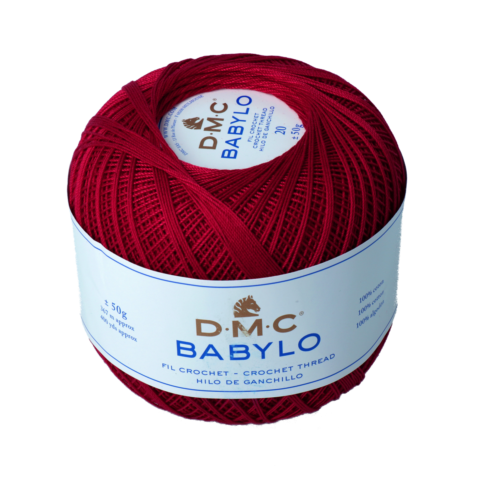 babylo 20 dmc crochet thread - bordeaux (815) - 50gr (367mt) | 1pc