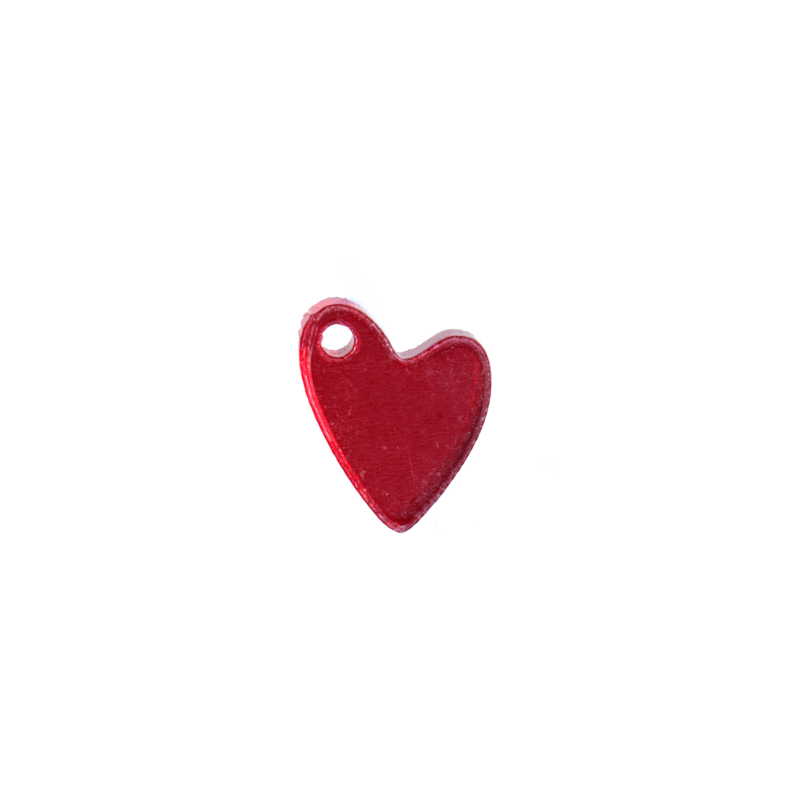 plexiglass charm red mirror heart 12x10mm | 4pc
