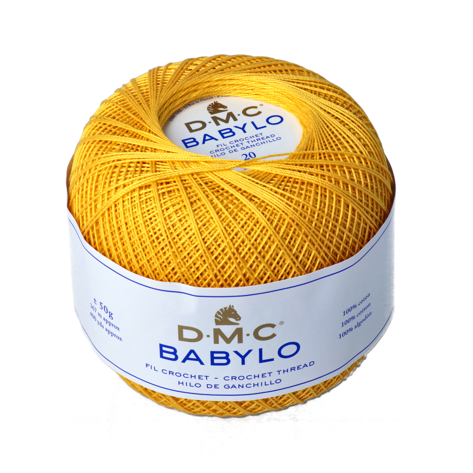 babylo 20 dmc crochet thread - yellow (725) - 50gr (367mt) | 1pc