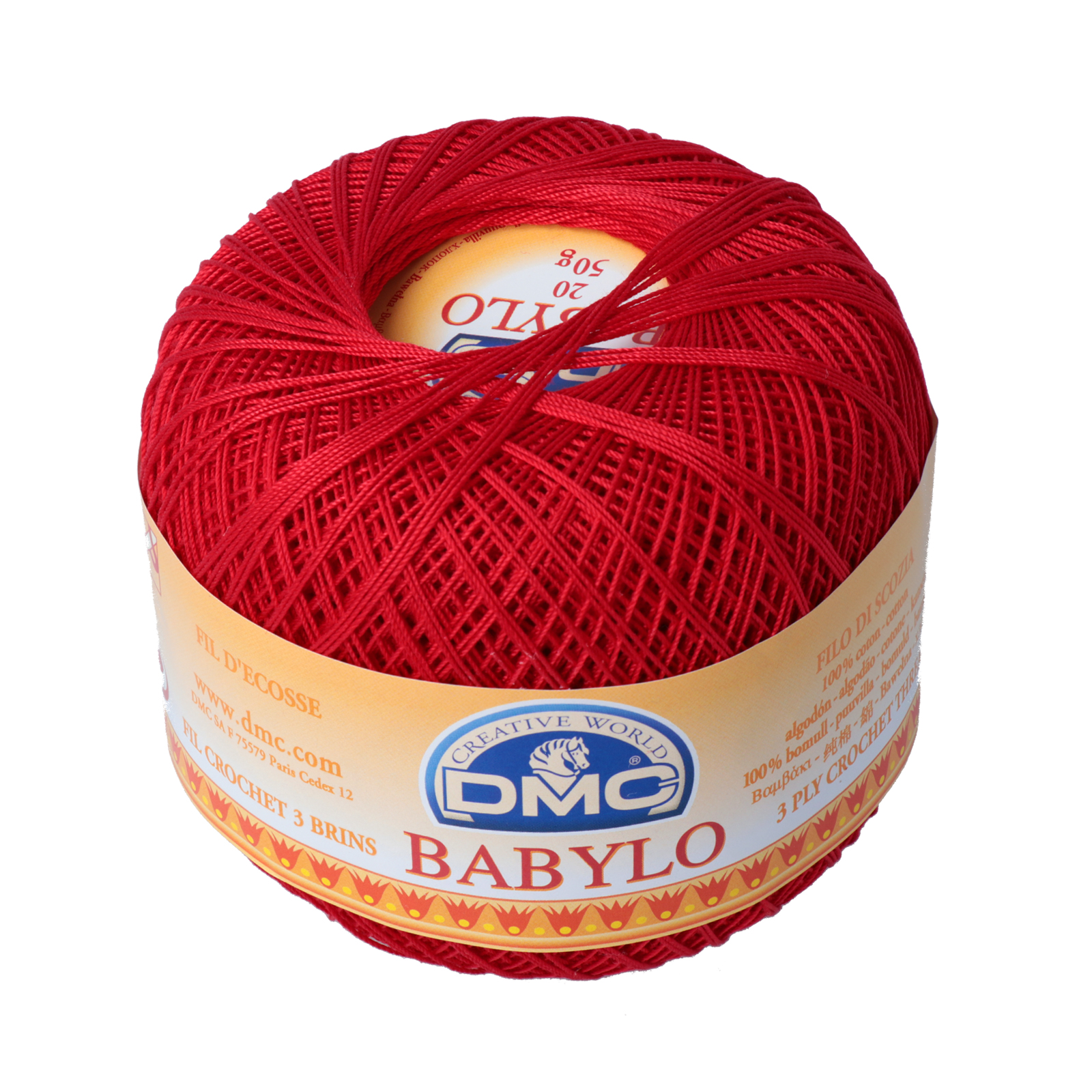 babylo 20 dmc crochet thread - red (321) - 50gr (367mt) | 1pc