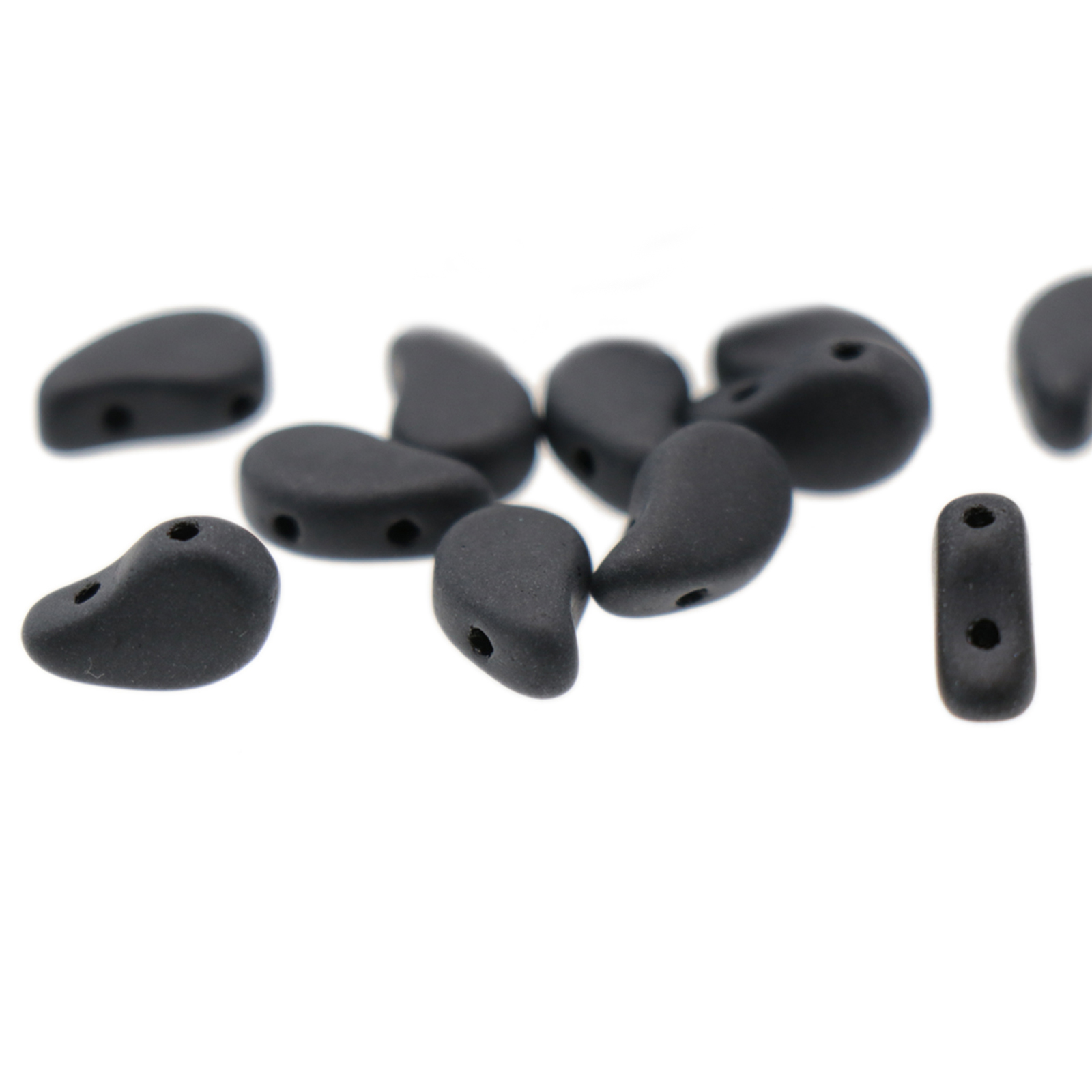 paisley duo beads jet matte 8x5mm | 10gr
