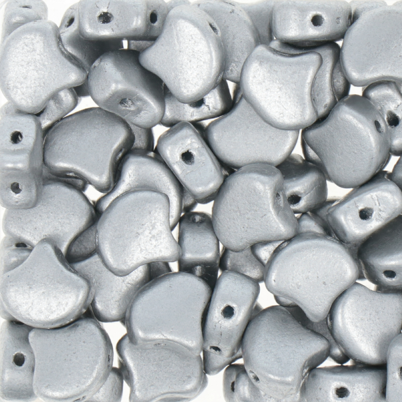czech glass ginko beads - crystal aluminum czech shield 7,5mm | 10gr