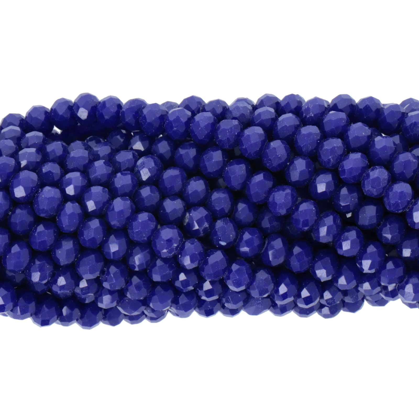 opaque cobalt chinese crystal faceted roundelle 4x3mm | 1 strand