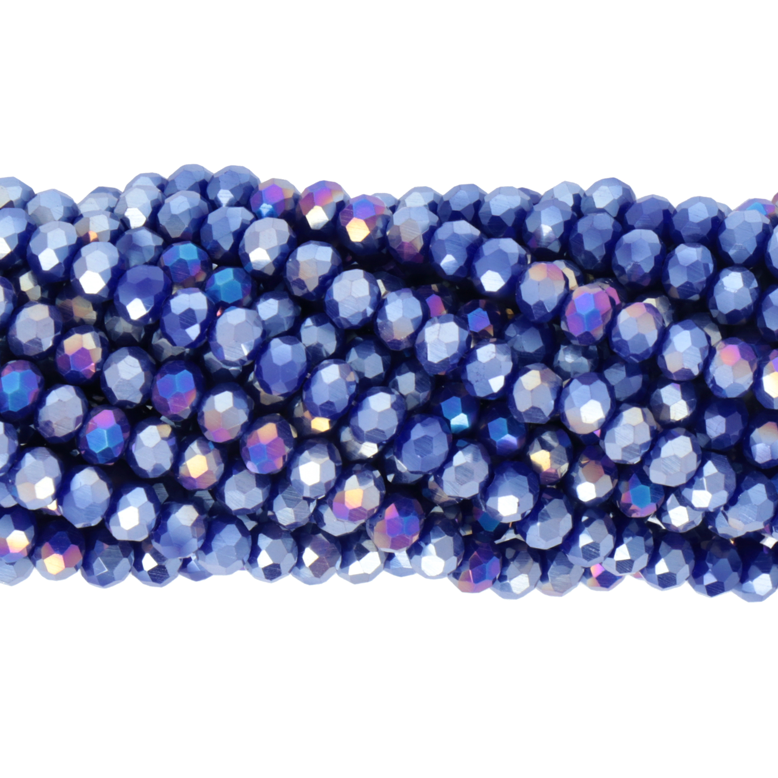 opaque cobalt ab chinese crystal faceted roundelle 4x3mm | 1 strand
