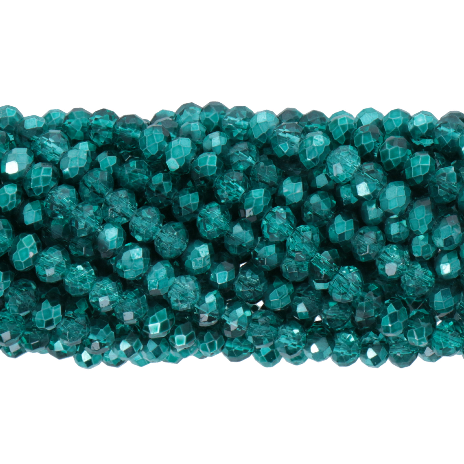 crystal/metallic emerald chinese crystal faceted roundelle 4x3mm | 1 strand