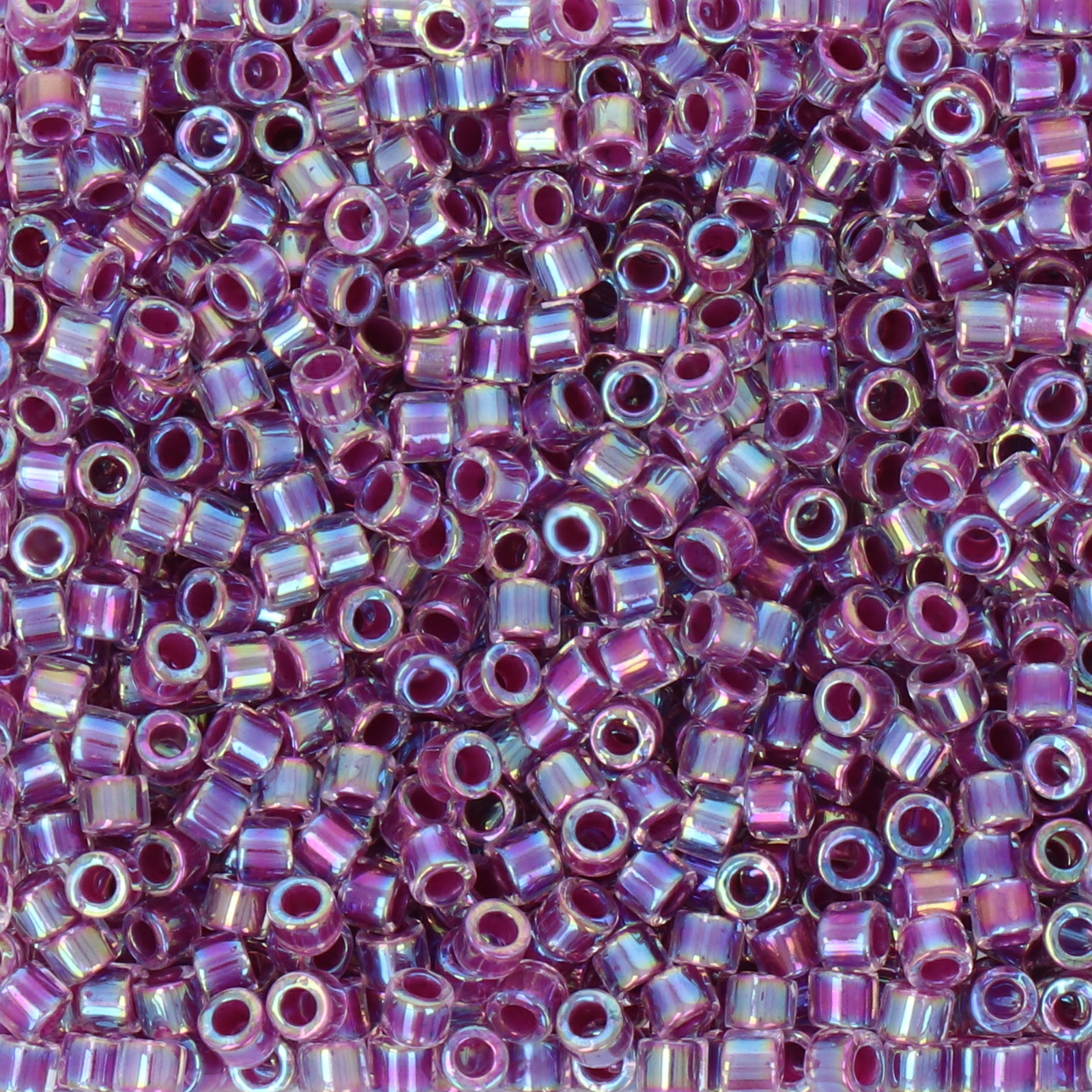 miyuki delica 10/0 - color-lined raspberry/crystal ab | 8gr