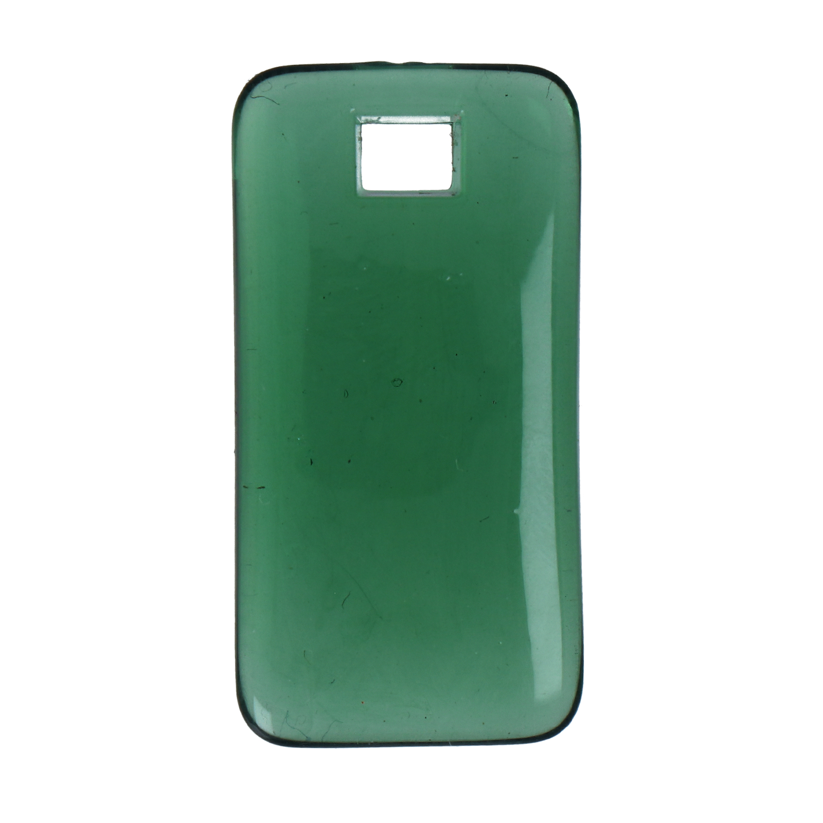 plexiglass trasparent bottle green rectangle 35x18mm | 1pc