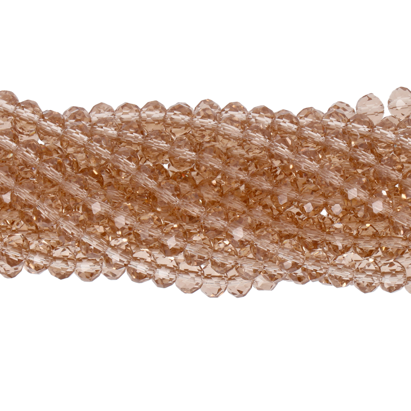 chinese glasperlen facettiertes rondelle champagne ab 4x3mm | 1-strang