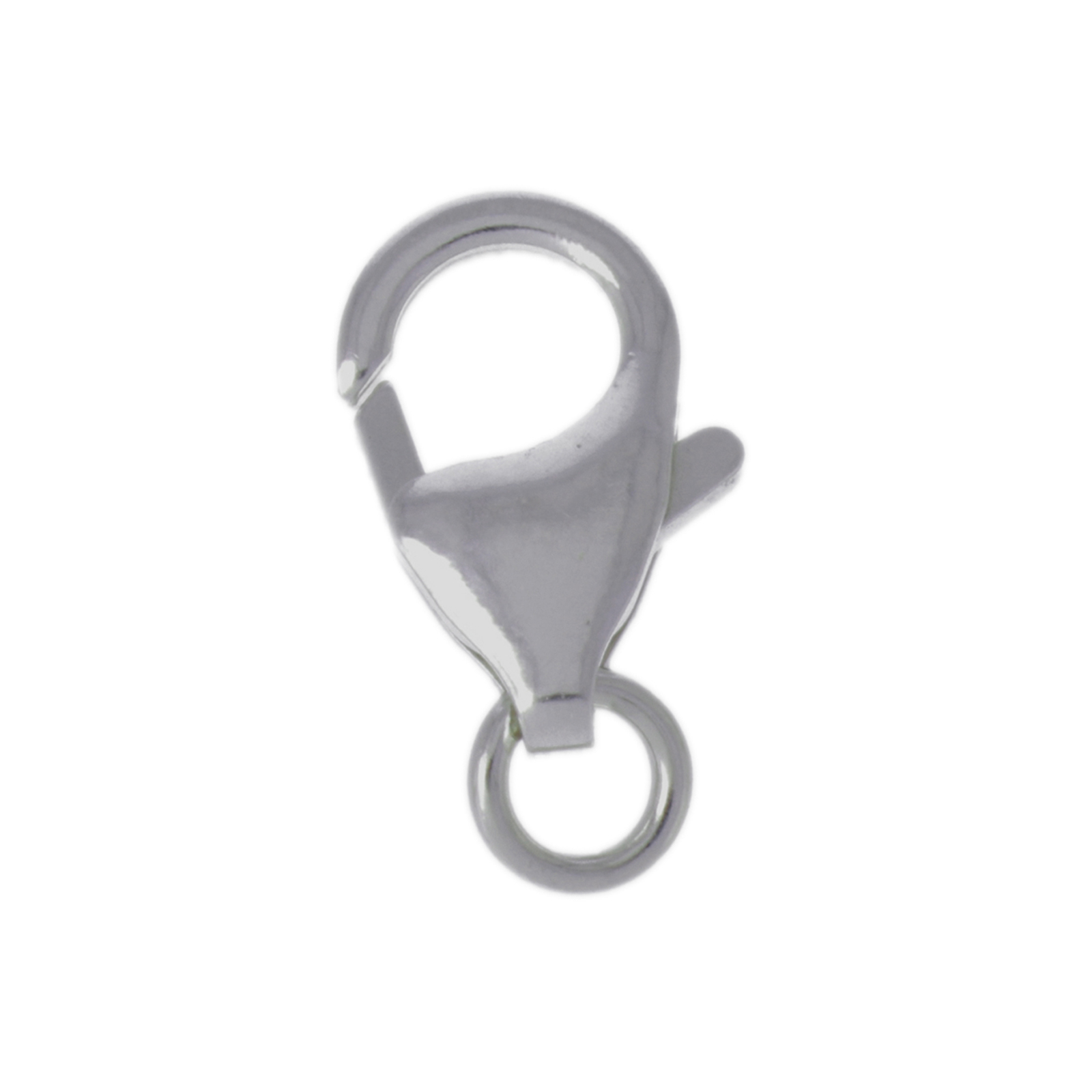 rhodium sterling silver trigger clasp 13mm | 1pc