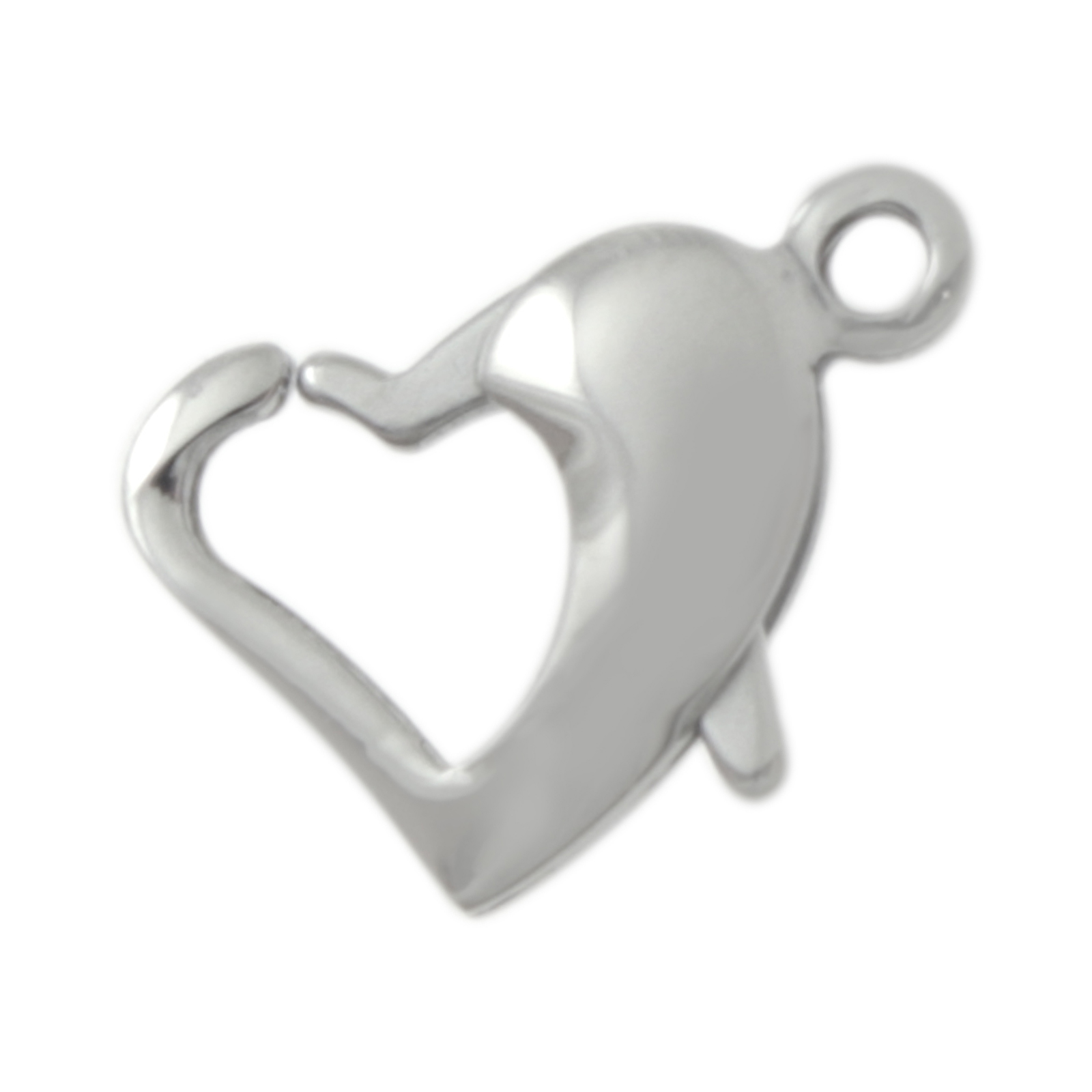 stainless steel heart lobster clasp 14x10mm | 1pc