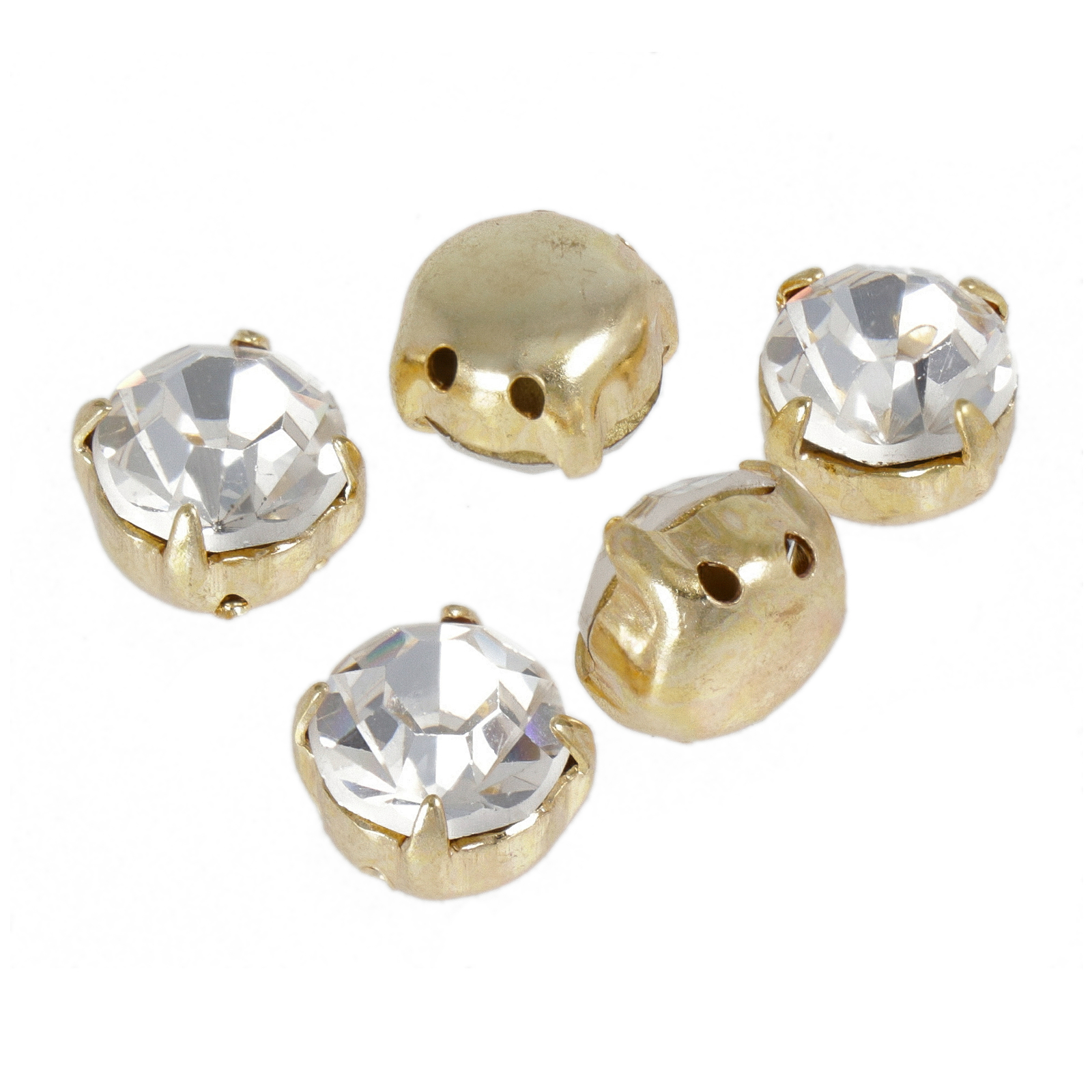 sew-on stone on gold plated setting crystal ss40 (8,41-8,67mm) | 4pc