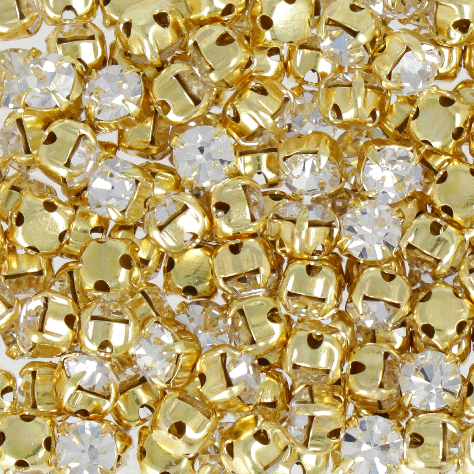 sew-on stone on gold plated setting crystal ss16 (3,80-4,00mm) | 24pc